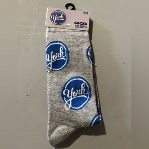 Mens York Print Crew Socks NWT